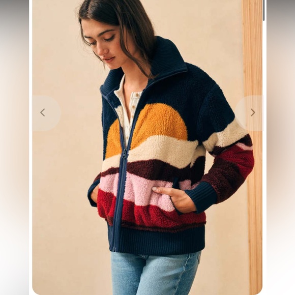 FAHERTY HIGH PILE FLEECE JACKET MOUNTAIN SUNSET  Size S - Picture 3 of 15